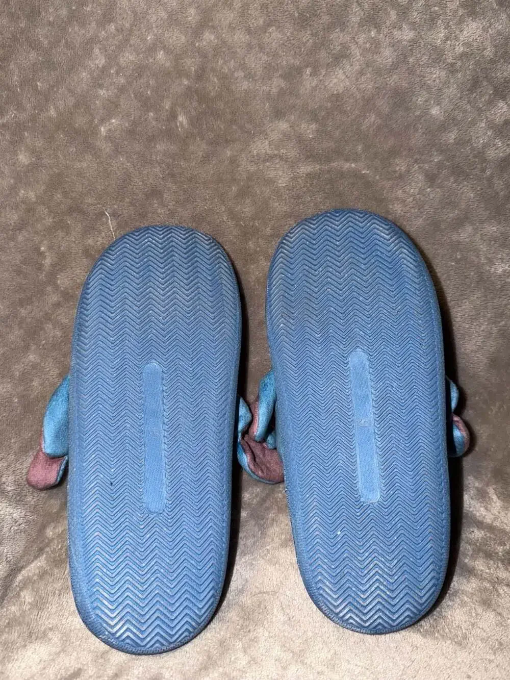 Disney Stitch Plush Slide Slippers with 3D Ears Blue
